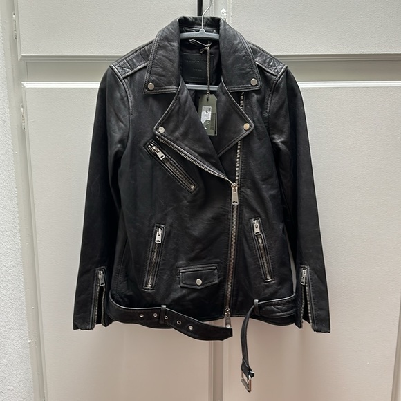 All Saints Billie Leather Biker Jacket - Picture 9 of 13